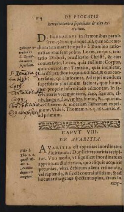 Caput VIII. De Avaritia