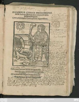 DIOGENIS CINICI PHILOSOPHI || Secta Authore Bartholomeo coloniense latine.|| Insignia Diogenis.|| Cratis: philosophi Cynici epistolae elegantissimae.|| ... ||