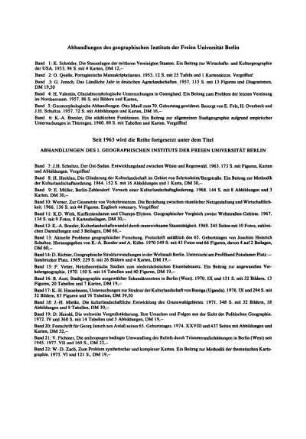 Abhandlungen des geographischen Instituts der Freien Universität Berlin