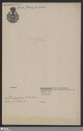 Nr. 3: Albert, Sachsen, Prinz: Urlaubsgesuch, 01.12.1898