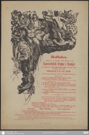 Specialitäten-Bühne I. Ranges : Malkasten, Freitag, den 18. December 1896, Abends 8 Uhr