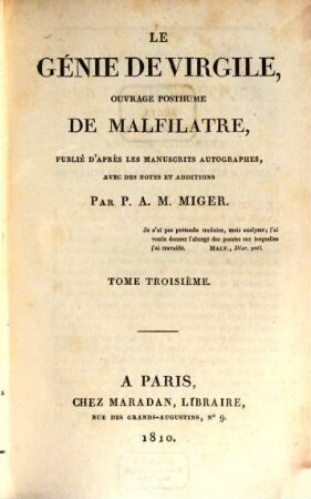 Le génie de Virgile : ouvrage posthume, 3