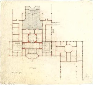 Pfann, Paul; München - Theresienhöhe; Ausstellung München 1908 - Teilgrundriss