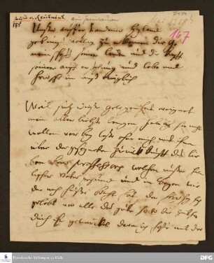 Brief von Maria Sophia v. Reichenbach an [Anna Magdalena Francke].