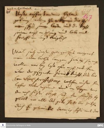 Brief von Maria Sophia v. Reichenbach an [Anna Magdalena Francke].