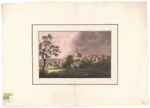 Ansicht von Dresden-Leubnitz Neuostra, Handzeichnung, um 1800 : Leubnitz. - [S.l.] , [um 1800]. - 1 Kunstbl. : kolor. Handzeichng. ; 38 x 25 cm