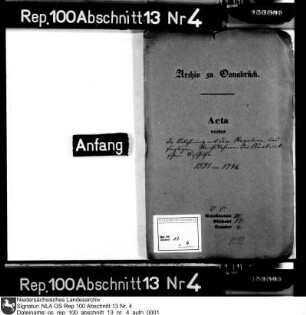 Belehnung mit den Regalien und sonstigen Reichslehen der osnabrückischen Bischöfe