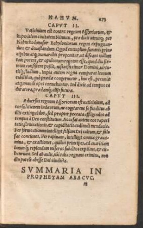 Summaria In Prophetam Abacuc.