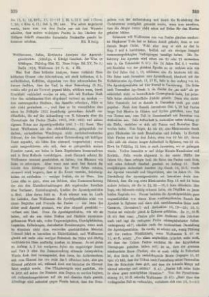 339-341 [Rezension] Wellhausen, Julius, Kritische Analyse der Apostelgeschichte