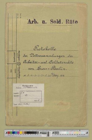 Vollversammlung der Arbeiter- und Soldatenräte von Groß-Berlin.- Protokolle: Bd. 3
