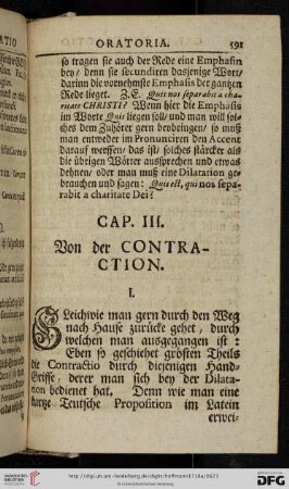 Cap. III: Von der Contraction