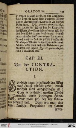 Cap. III: Von der Contraction