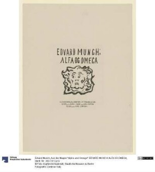 Aus der Mappe "Alpha und Omega": EDVARD MUNCH: ALFA OG OMEGA