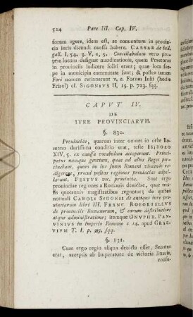 Caput IV. De iure provinciarum.
