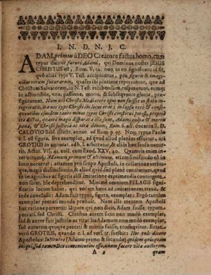 Disp. inaug. theol. syncrisin Adami primi et secundi : occasione dicti II. Cor. V, 21. exhibens