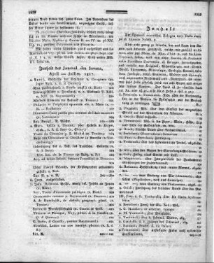 Innhalt des Journal des Savans, April-Juillet, 1817