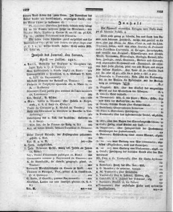 Innhalt des Journal des Savans, April-Juillet, 1817
