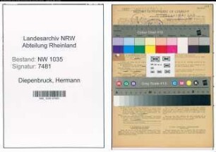 Entnazifizierung Hermann Diepenbruck , geb. 07.08.1897 (Maschinist)