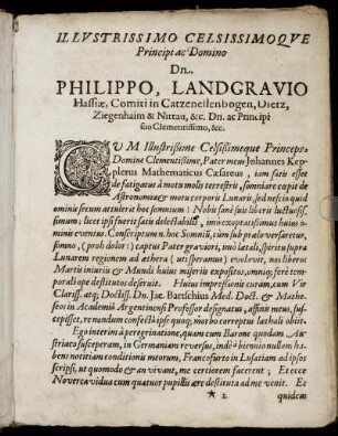 Illustrissimo ... Dn. Philippo, Landgravio Hassiae ...
