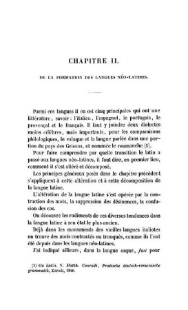 Chapitre II. De La Formation Des Langues Néo-Latines.