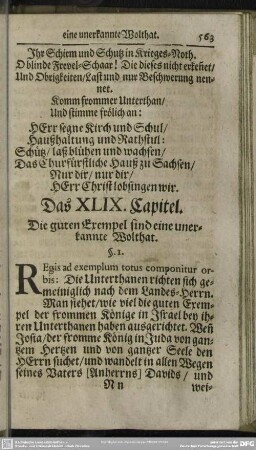 Das XLIX. Capitel. Die guten Exempel sind eine unerkannte Wolthat