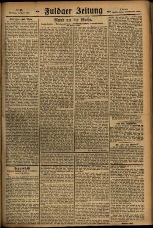 Zweite Ausgabe vom Sonntag, den 11. April 1926.