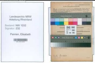 Entnazifizierung Elisabeth Pannen , geb. 09.02.1887 ()