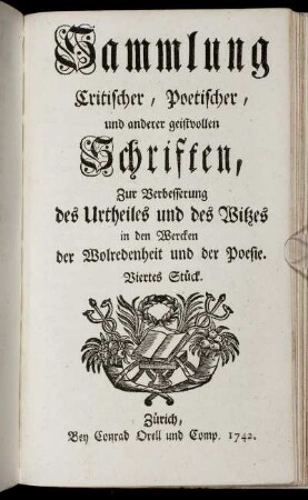 4: Sammlung critischer, poetischer und anderer geistvollen Schriften