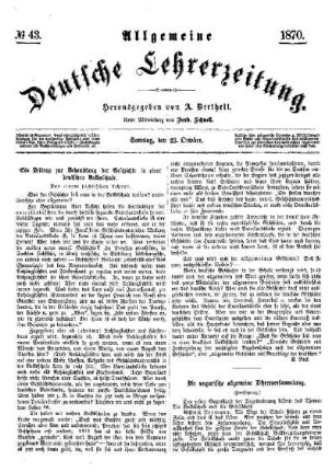 Ein Beitrag zur Behandlung der Geschichte in einer deutschen Volksschule.