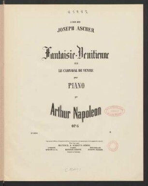 Fantaisie-venitienne sur le carnaval de Venise : pour piano : op. 6