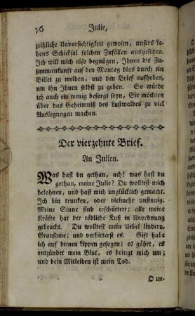 Der vierzehnte Brief. An Julien. - Der zweyundzwanzigste Brief. Von Julien.