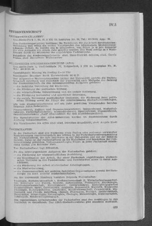 IV.5 Studentenschaft
