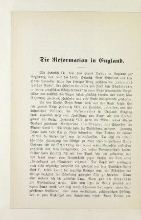 Die Reformation in England
