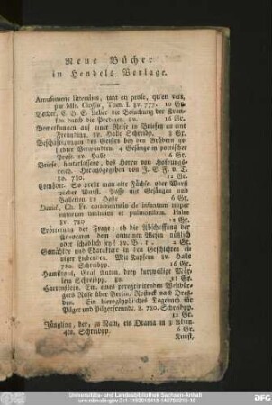 Neue Bücher in Hendels Verlage.
