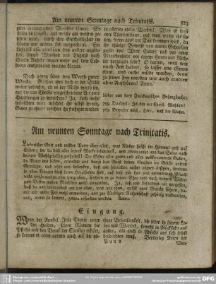 Am neunten Sonntage nach Trinitatis