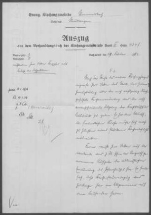 Rommelsbach mit Rappertshofen (Landesaltersheim Rappertshofen Reutlingen): Inspektionsbericht 1953