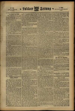 Vierte Ausgabe vom Samstag, den 19. Oktober 1912.