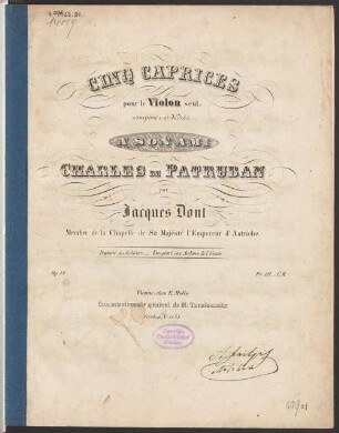 Cinq caprices pour le violon seul op. 18