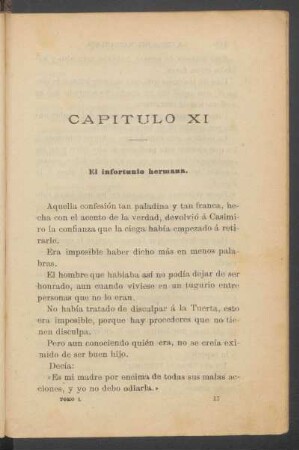 Capítulo XI - El infortunio hermana.