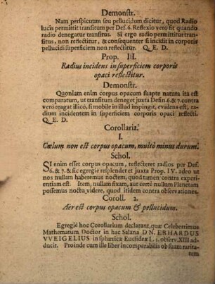 De radio reflexo variorum phaenomenorum et egregiorum effectuum opticorum causa