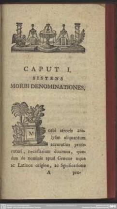 Caput I. Sistens Morbi Denominationes