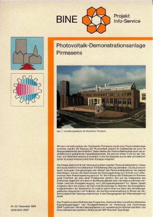 Photovoltaik-Demonstrationsanlage Pirmasens.