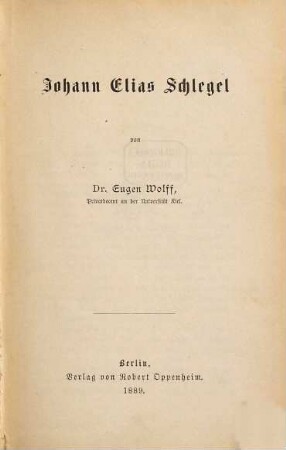 Johann Elias Schlegel