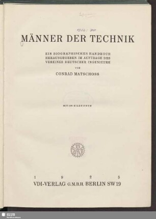 Männer der Technik : ein biographisches Handbuch
