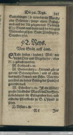 92. Reys. Von Grätz auff Lintz
