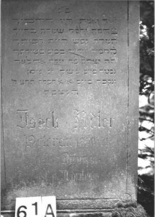 Grabstein 61 (Index: 100112766) Besonderheit: Veteran 1870/71: Grabstein 61A