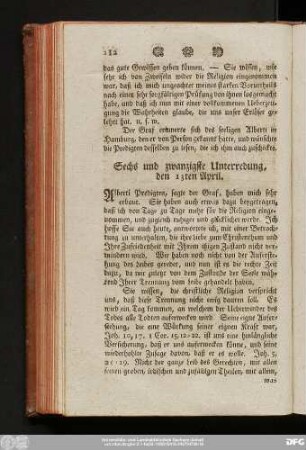 Sechs und zwanzigste Unterredung, den 13ten April.
