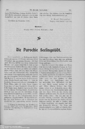 Die Parochie Seelingstädt