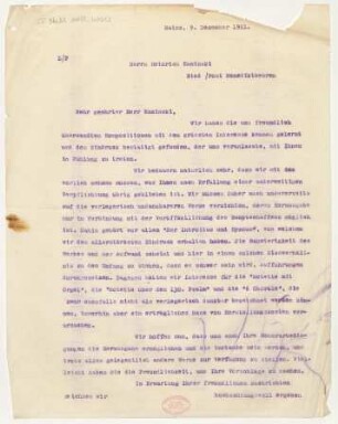 Brief an Heinrich Kaminski : 09.12.1921