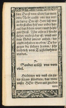 7. Sonder erlöse uns vom ubel.
